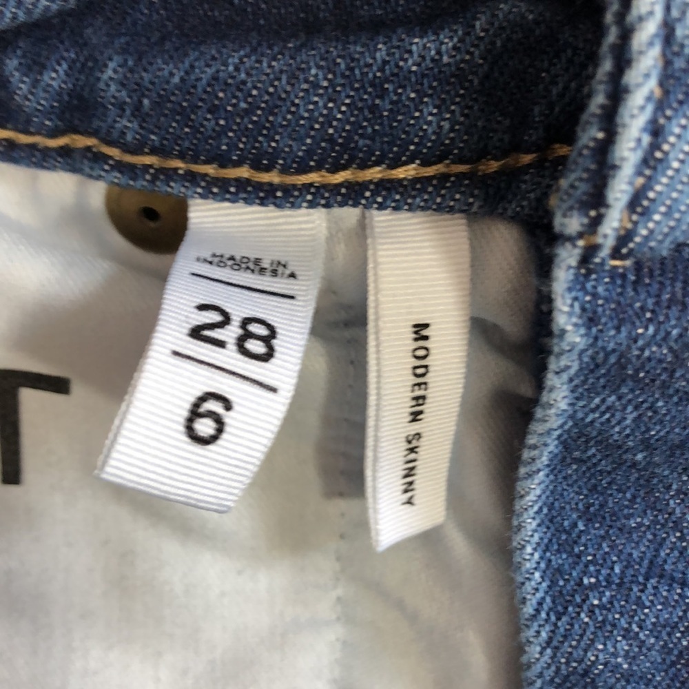 Loft Modern Skinny Black/White Strip Jeans 28 - Picture 5 of 9